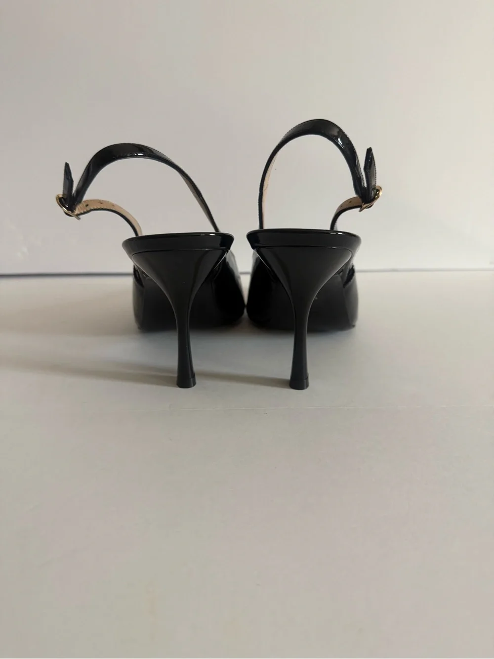 Stuart Weitzman Black Patent Slingback Pumps size 8.5